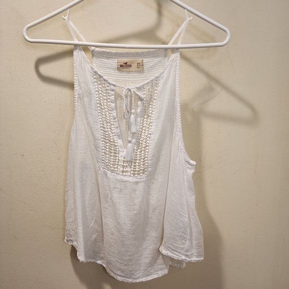 Hollister White 100% Boho Sleevesless top size XS - Picture 1 of 9